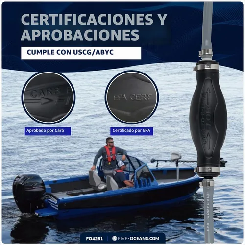 Vista 5 de Five Oceans Conjunto de línea de combustible para barco marino con kit de bombilla de imprimación, compatible con OMC/Johnson/Evinrude, 3/8 pulgadas