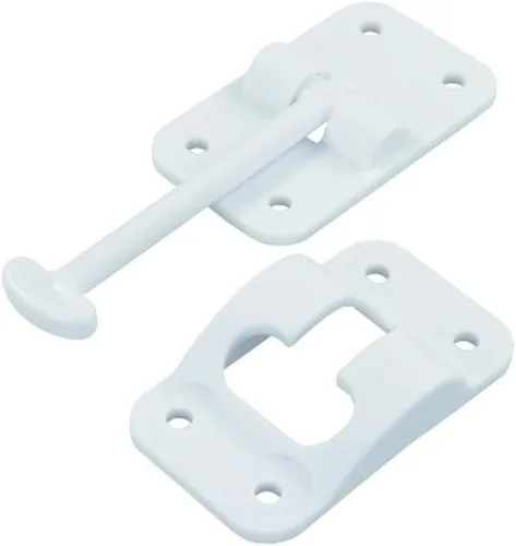 Vista 2 de JR Products sujetador de plástico para puerta, estilo T, Blanco (Colonial White)