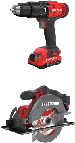 Vista 3 de CRAFTSMAN V20 Kit de taladro de martillo inalámbrico con juego de brocas, óxido de oro, 14 piezas (CMCD711C2 y CM2214)