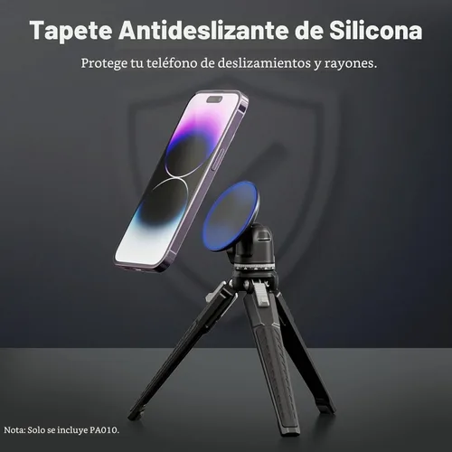 Vista 5 de NEEWER Soporte magnético para teléfono trípode con adaptador de rosca de 1/4" compatible con iPhone MagSafe, palo selfie para 15 Pro Max 15 Plus 14