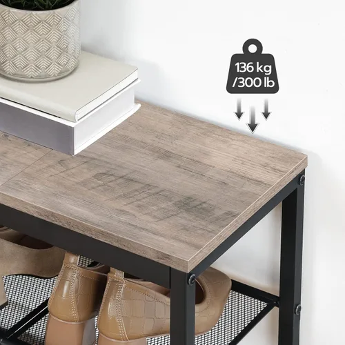 Vista 5 de HOOBRO Banco para Zapatos, Zapatero de 3 Niveles, Organizador Industrial de Zapatos Banco de Almacenamiento, Banco de Entrada de 19.7 pulgadas