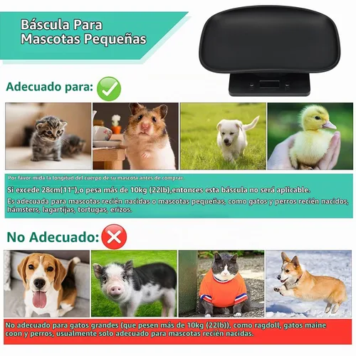 Vista 5 de Báscula digital para animales pequeños para pesar con cinta métrica, báscula para cachorros al nacer, pesa tu gatito, conejo con alta precisión