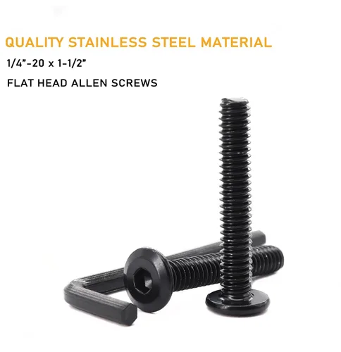 Vista 3 de 10 Uds. 1/4"-20 x 1-1/2" Remache negro avellanado Tornillos de conexión de acero inoxidable 304