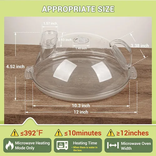 Vista 3 de Mango integrado transparente de vapor de agua con cubierta