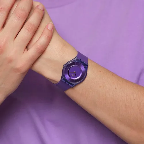 Vista 4 de Swatch Reloj unisex PURPLE TIME (Modelo SS08V103), Púrpura, Classic