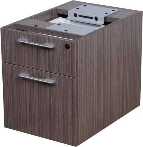 Vista 6 de Boss Office Products Simple System Escritorio individual con pedestal, 48 x 24 pulgadas, madera flotante Driftwood