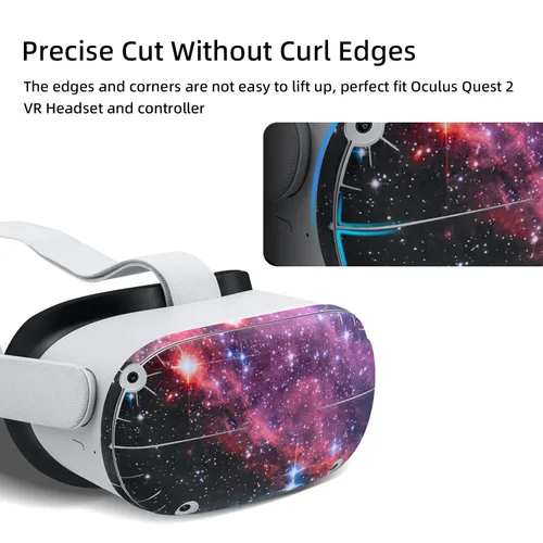 Vista 4 de Wigearss Calcomanías para Oculus Quest 2 VR auriculares y controlador, calcomanías de piel para Oculus Quest 2 - Galaxy