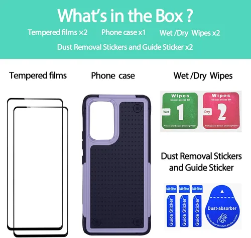 Vista 41 de Jeylly Compatible con Samsung Galaxy A22 5G Funda, Funda Samsung A22 5G con 2pcs protectores de pantalla de vidrio templado