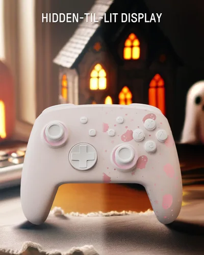 Vista 2 de FUNLAB Luminous Pattern Firefly Switch Pro Controller Wireless with 7 LED ColorsPaddleTurbo, Bluetooth Remote Gamepad Compatible with Nintendo
