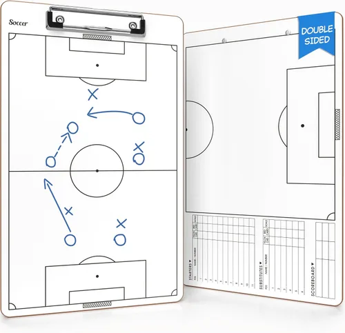 Vista 10 de Scribbledo Tabla de entrenamiento de fútbol de borrado en seco de 15 x 9 pulgadas, pizarra blanca de fútbol para entrenadores, accesorios