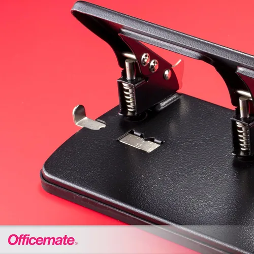 Vista 9 de Officemate Medium Duty - Perforadora de 3 agujeros con mango ergonómico, capacidad para 30 hojas, color negro (90088)