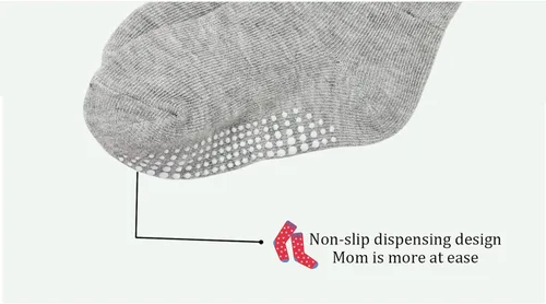 Vista 5 de QIYIENDIAN 6 pares de calcetines antideslizantes acogedores y cálidos tipo crew con agarres para bebés, infantes, niños pequeños, niños y niñas