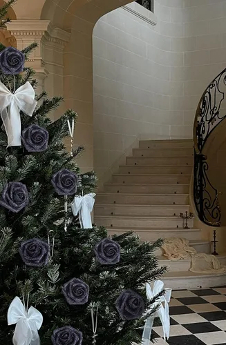 Vista 7 de IPOPU Rosas Negras con Purpurina, 50 PIEZAS Rosas Falsas con Purpurina Flores para Manualidades DIY Ramo de Boda Decoración de Casa y Fiesta (Negro)