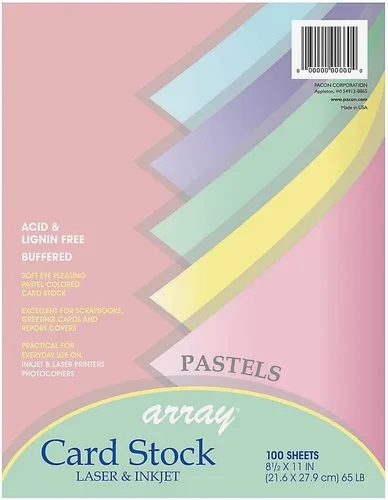 Vista 5 de Pacon Cartulina, surtido brillante, 5 colores, 8-1/2" x 11", 100 hojas