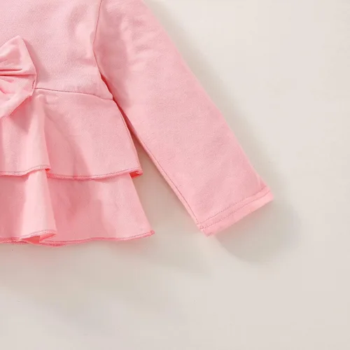 Vista 8 de FOCUTEBB Ropa para bebé niña, ropa de otoño e invierno, sudadera de manga larga con volantes, pantalones, diadema, 6-24 meses