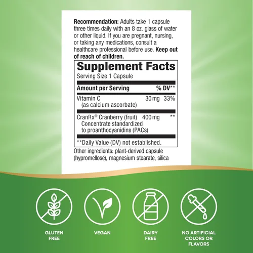 Vista 5 de Nature's Way Mezcla premium de arándano, apoyo para la salud del tracto urinario*, 400 mg por porción, 60 cápsulas