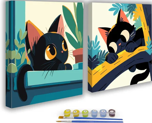Vista 6 de Kit de Pintura por Números para Adultos - Pack de 2 Kits de Pintura por Números de Colibrí - Pintura Fácil en Acrílico por Números con Marco - Artes