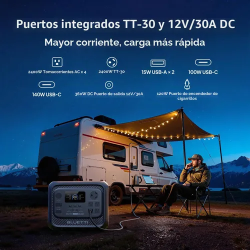 Vista 4 de BLUETTI Generador solar Elite 300 con panel solar de 350W incluido
