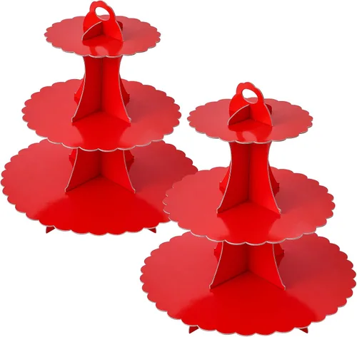 Vista 25 de Soleebee Soporte para Cupcakes de 3 Niveles, Torre de Cupcakes de Cartón, Torre de Soporte para Pasteles de Postre para Decoración de Cumpleaños