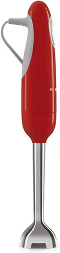 Vista 2 de SMEG Batidora de inmersión de mano de 5 velocidades con cuchillas de acero inoxidable Turbo Boost Mango ergonómico antideslizante HBF11RDUS, rojo