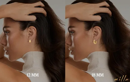Vista 4 de MILLA Aretes tipo huggie de oro de 14 quilates o plata de ley para mujer, paquete múltiple e individuales, aretes para mujer, aretes de moda Y2K