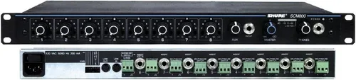 Vista 5 de Shure SCM262 mezclador de micrófono estéreo con alimentación fantasma de 12V, perfecto para restaurantes, clases de aeróbic/clubes de salud