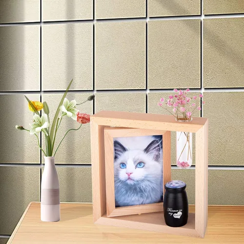 Vista 6 de Bivei Urnas pequeñas para cenizas humanas, urna personalizada de recuerdo con foto y texto para hombres y mujeres, mini urnas para adultos