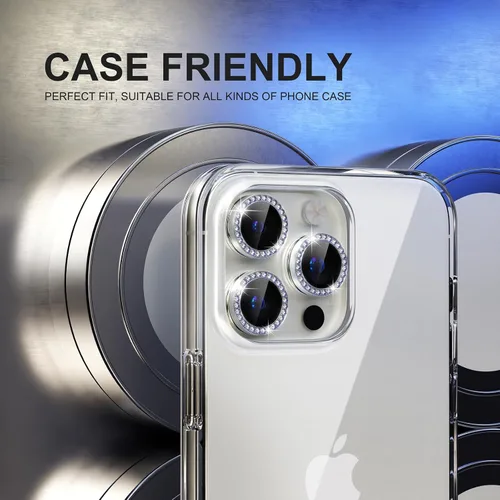 Vista 80 de Choiche Compatible para iPhone 16 Pro/iPhone 16 Pro Max Protector de Lente de Cámara, Vidrio Templado 9H Protector de Pantalla de Cubierta de Cámara
