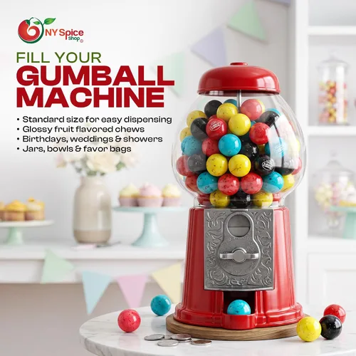 Vista 9 de NY Spice Shop Bolas de chicle surtidas – Bolas de chicle de 1 libra para máquina de chicles – Chicle de Mascar Bolas de chicle Dubble Bubble