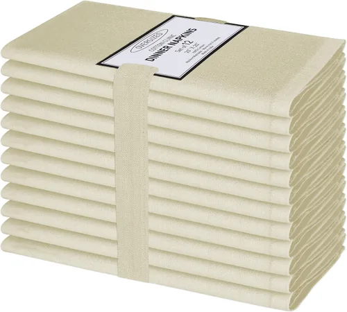 Vista 12 de Cotton Clinic Servilletas de tela 100% algodón extra grandes de 20 x 20 pulgadas, juego de 4 servilletas de mesa suaves y duraderas reutilizables