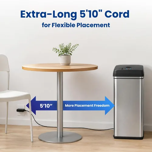 Vista 7 de iTouchless - Contenedor de basura de 4 galones con sensor, filtro de olor AbsorbX y ambientador de aire