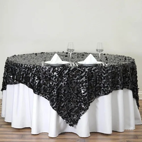Vista 7 de Efavormart Manteles Superpuestos de Lentejuelas Payette Grandes Premium de 72 pulgadas para Decoraciones de Mesa de Bodas, Banquetes, Catering