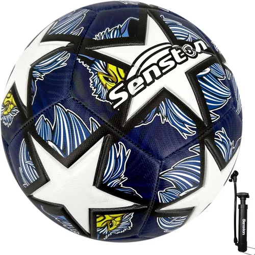 Vista 10 de Senston Balón de fútbol talla 3 y talla 4 y talla 5 para niños y adultos, balón de fútbol oficial para partidos y entrenamiento con bomba