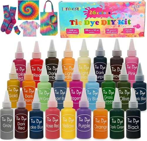 Vista 8 de Kit de teñido anudado para niños y adultos, juego completo de teñido anudado con polvo de teñido anudado en paquetes de recambio de teñido anudado