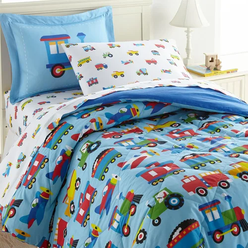 Vista 6 de Wildkin Juego de ropa de cama individual de 5 piezas, edredón, sábanas y fundas de almohada 100% algodón para acurrucarse cómodamente, Tierra