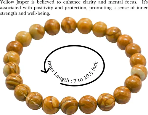 Vista 575 de Amazing Gemstone Crystal Bracelet for Women Men's Gifts - Protection Healing Crystal Bracelet - 8mm Gemstone Beaded Stretchable Bracelet Pulseras