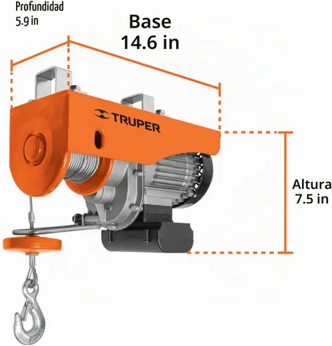Vista 3 de TRUPER Polipasto eléctrico POLE-400 de 0,4 toneladas