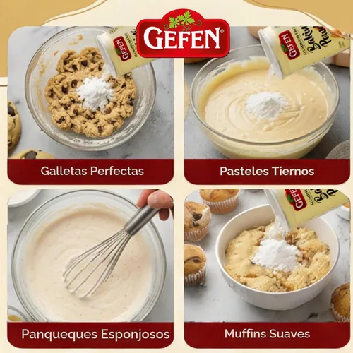 Vista 5 de Gefen Polvo de hornear sin aluminio, 8 onzas (paquete de 2), total de 1 libra, sin gluten, sin almidón de maíz