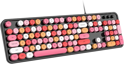 Vista 22 de Dilter Teclado USB con Cable para Computadora con Retroiluminación - Teclado de Tamaño Completo para Oficina con Numericero, Indicadores
