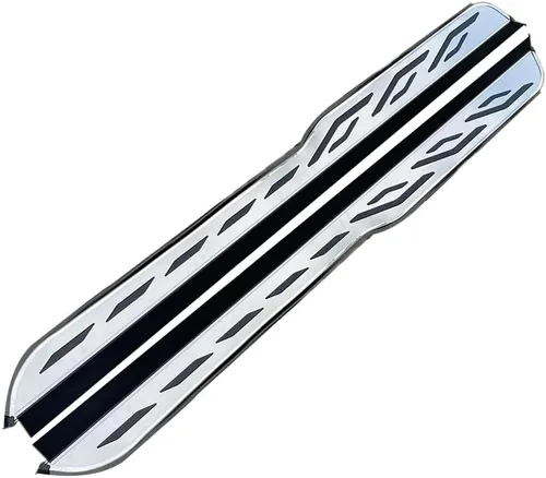 Vista 3 de 2 barras de estribo laterales de aluminio plateado con doble cabina (con soportes) para Volvo XC40 2018-2023