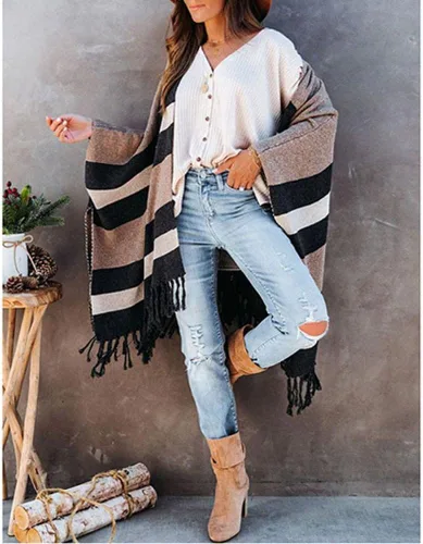 Vista 4 de Suéter de punto de pashmina de moda para mujer