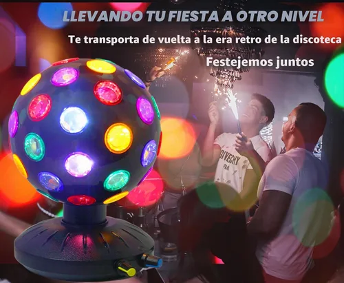 Vista 5 de Proyector de luz nocturna LED de bola de discoteca giratoria de 360°, lámpara ajustable de brillo para fiestas, iluminación, Halloween, Navidad Negro