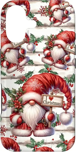 Vista 32 de iPhone 16 Love Christmas Gnomo Shabby Chic Decoración para mujer Bonita funda de Navidad