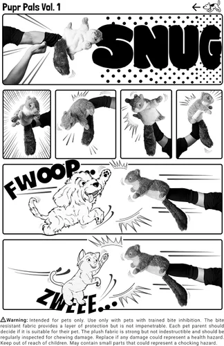 Vista 8 de Milunova Pupr Pals - Marioneta de juguete para perros y gatos con acolchado resistente para un juego interactivo seguro, protección para evitar que