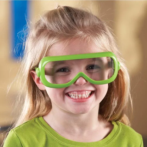 Vista 2 de Learning Resources Gafas de seguridad científica con soporte, ciencia preescolar, juego de 6, a partir de 3 años