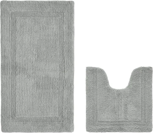 Vista 36 de Better Trends Alfombra de Inodoro en Forma de U Cubierta de Asiento de Inodoro de Lujo 100% Algodón Absorbente de Agua, Cubierta de Tapa Reversible