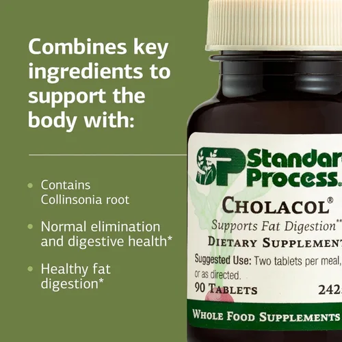 Vista 4 de Standard Process Inc. Cholacol - Suplemento de apoyo a la vesícula biliar - Suplemento para la digestión de grasas para la salud digestiva