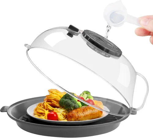 Vista 12 de Tapa Protectora contra Salpicaduras para Microondas de 10.2 Pulgadas con Vaporizador de Agua, Protector Transparente contra Salpicaduras
