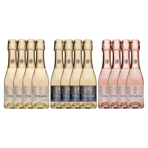 Vista 11 de VINADA - Crispy Chardonnay Mini - Vino Cero Alcohol - 6.8 fl oz (12 Botellas de Vidrio)
