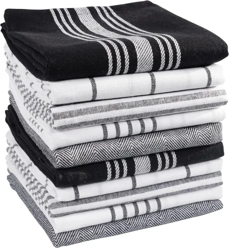 Vista 16 de KAF Home Soho - Juego de 10 toallas de cocina Toallas de té de 18 x 28 pulgadas Juego mixto suave y absorbente de toallas planas (beige)